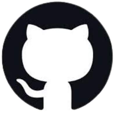 GitHub logo with a black circle and white silhouette of a cat.