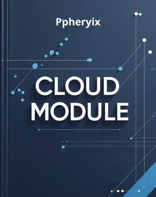 Ppheryix Cloud Module e-book on a dark blue background with network diagram elements.