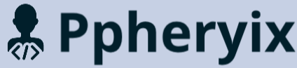 Logo of Ppheryix with a stylized figure icon on a light blue background