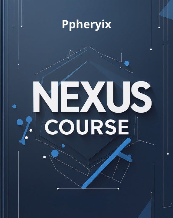 E-Book  with 'Ppheryix Nexus Course' text on a dark blue background