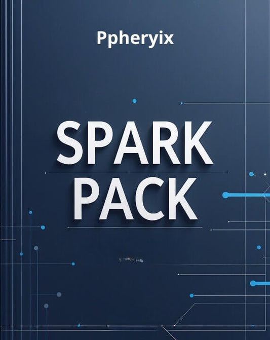 Ppheryix Spark Pack on a dark blue background with technical design elements